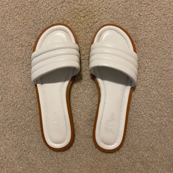J crew white slide sandal, sz 9